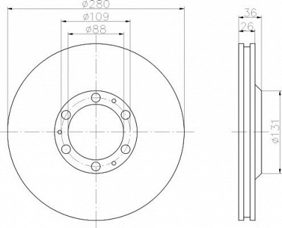 HELLA PAGID 8dd355106001 -  Тормозной диск